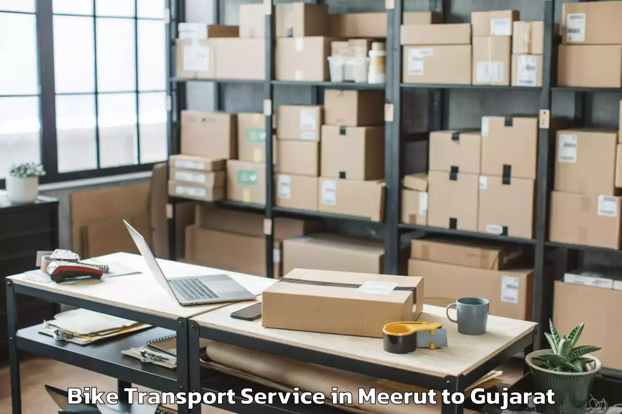 Top Meerut to Surat Bike Transport Available